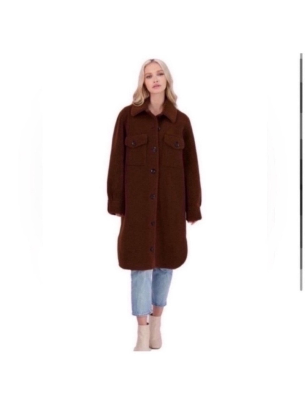 Rebecca Minkoff Dark Brown Long Button-Front Trench Coat